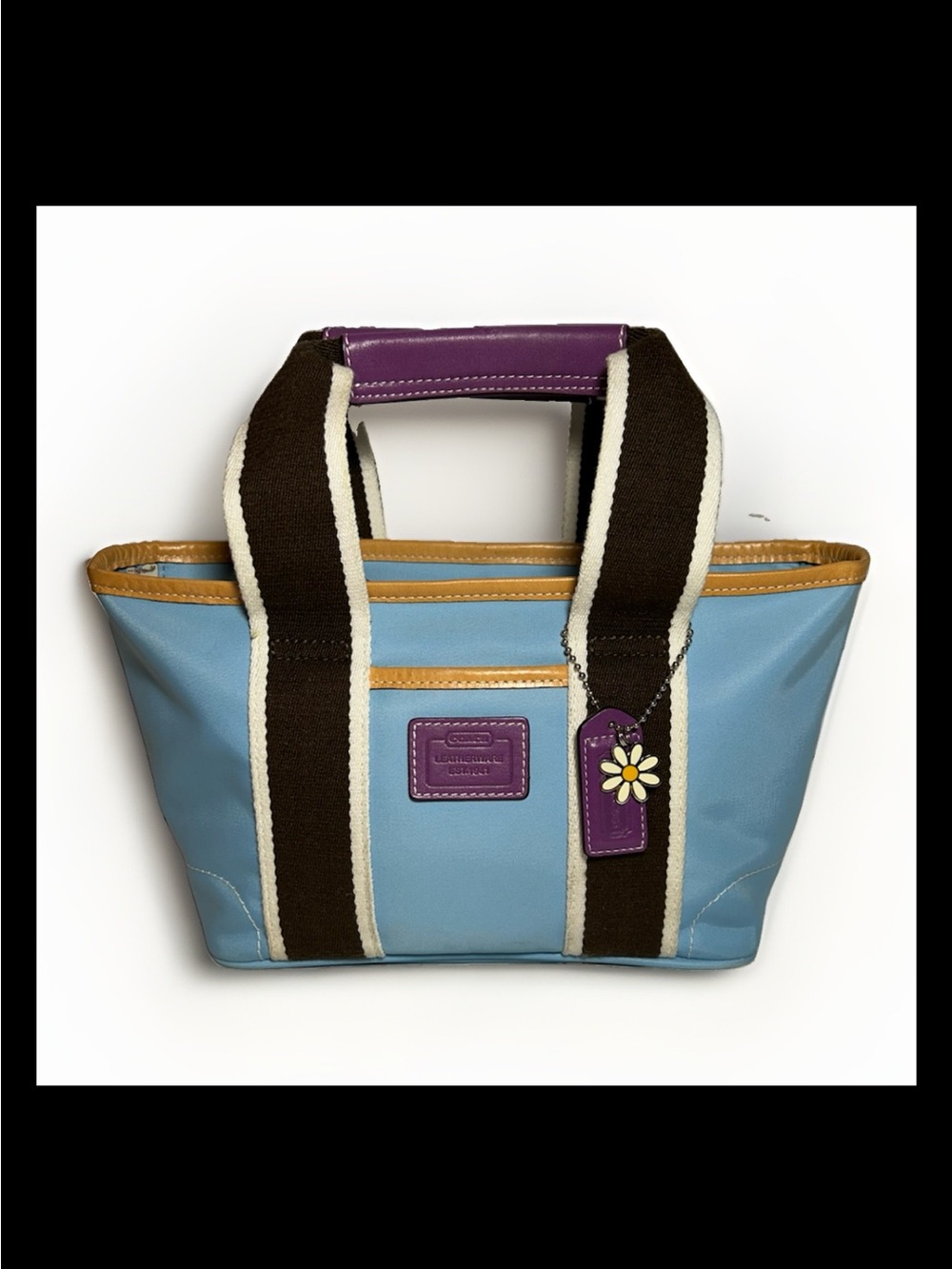 Coach Hamptons Mini Nylon Tote&Wristlet Set,Light Blue/Purple Leather-2005 #6268 - Picture 2 of 13